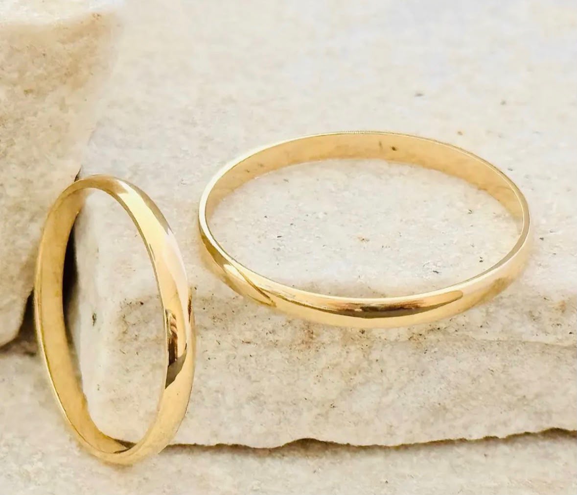 Par alianças abauladas anatômicas 3mm banhadas a ouro 18k garantia vitalícia